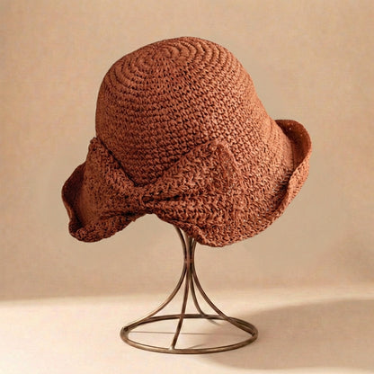 Woven Straw Bucket Hat with Soft Brim – Lightweight & Effortless Style