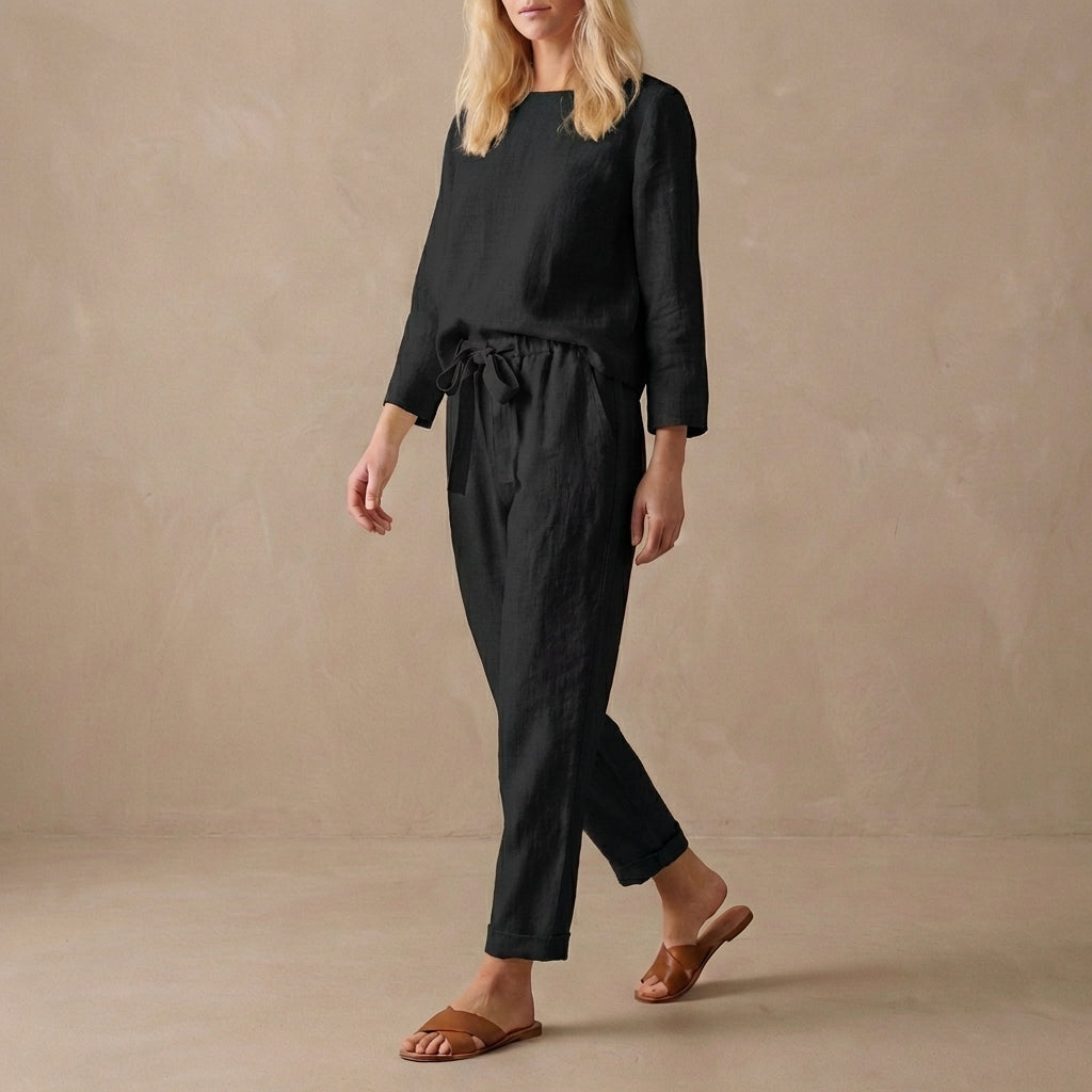 Relaxed Blouse & Pants Set for Women – Breathable All-Day Comfort