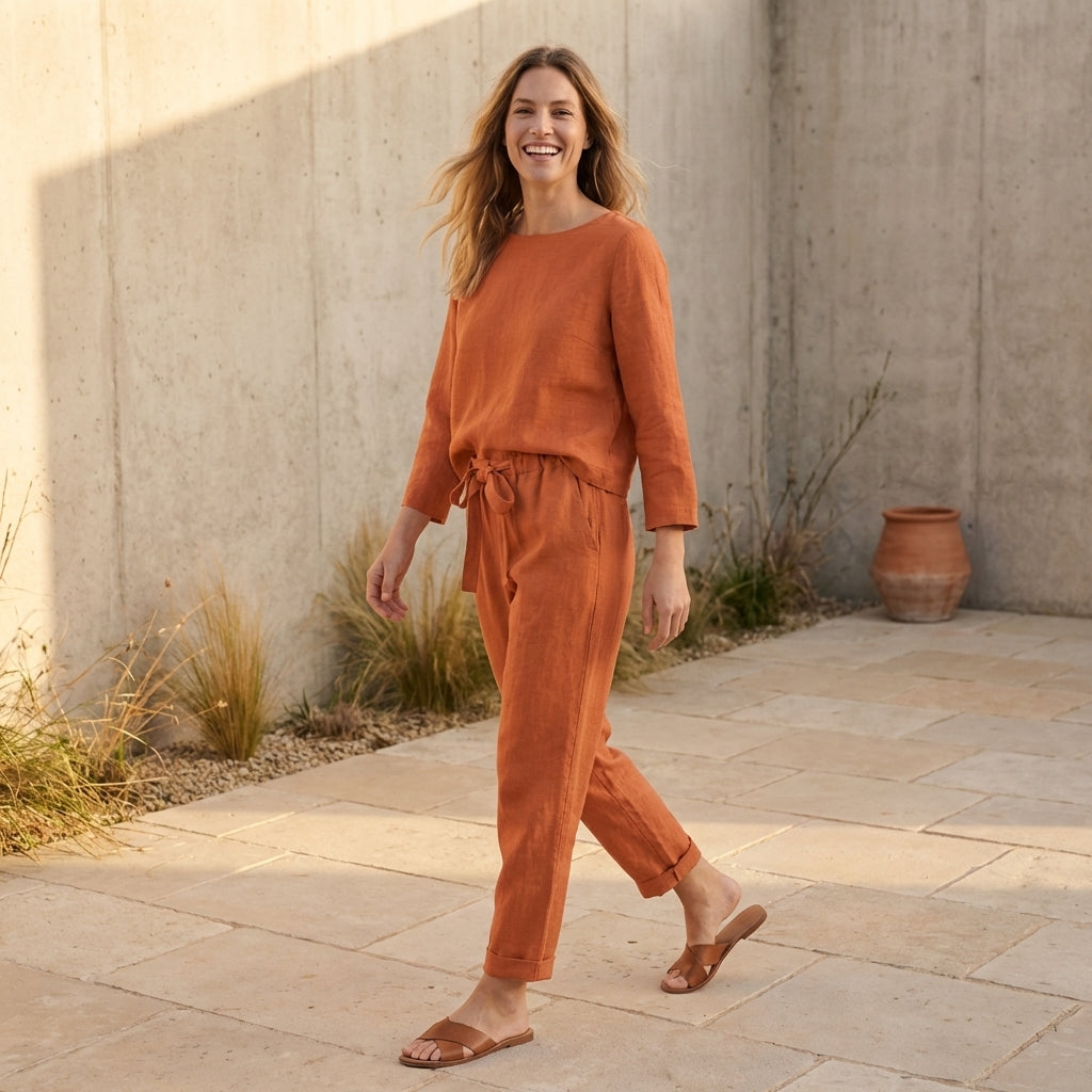 Relaxed Blouse & Pants Set for Women – Breathable All-Day Comfort