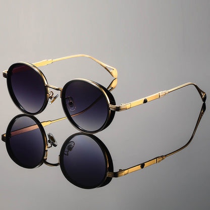 Retro Double Rim Round Sunglasses – Adjustable Fit & Lightweight
