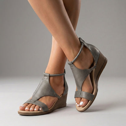 Roman-Style Ankle Strap Wedge Heel Sandals for Women – Secure Fit & Lift
