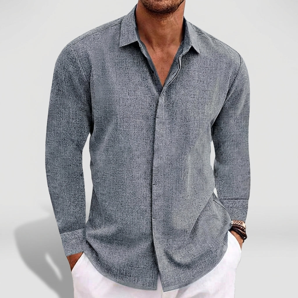 Relaxed Fit Button-Up Shirt for Men – Comfortable Casual Style