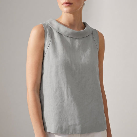 Roll Collar Sleeveless Top for Women – Breathable Everyday Comfort