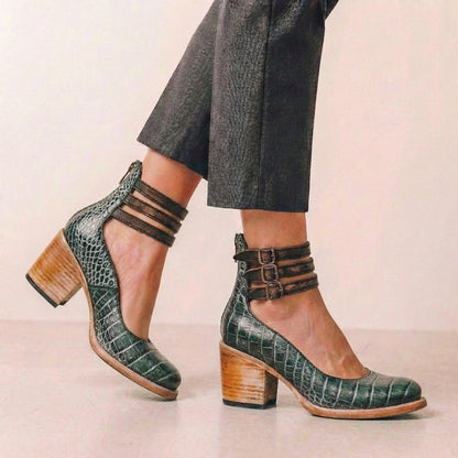 Cutout Block Heel Ankle Boots for Women – Edgy Style & Comfort