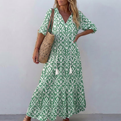 V-Neck Maxi Dress for Women – Relaxed Summer Style