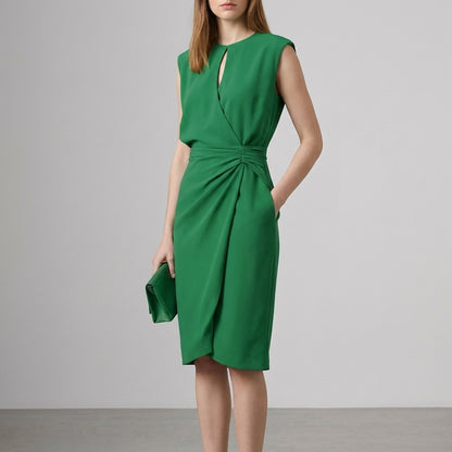 Ruched Keyhole Sheath Dress for Women – Elegant & Flattering Fit