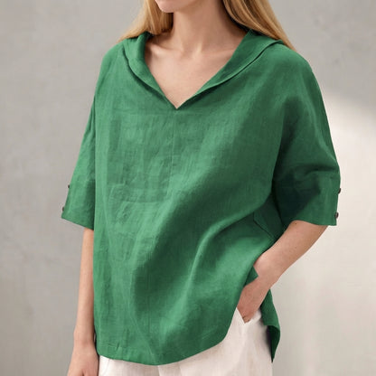 Revere Collar Blouse for Women – Breathable Everyday Comfort