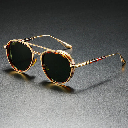 Round Double-Bridge Sunglasses – Classic Tortoiseshell Style