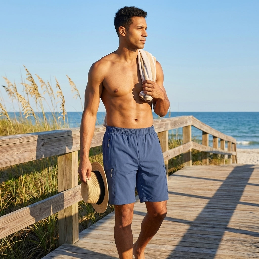 Zip Pocket Cargo Shorts for Men – Secure Storage & Comfort
