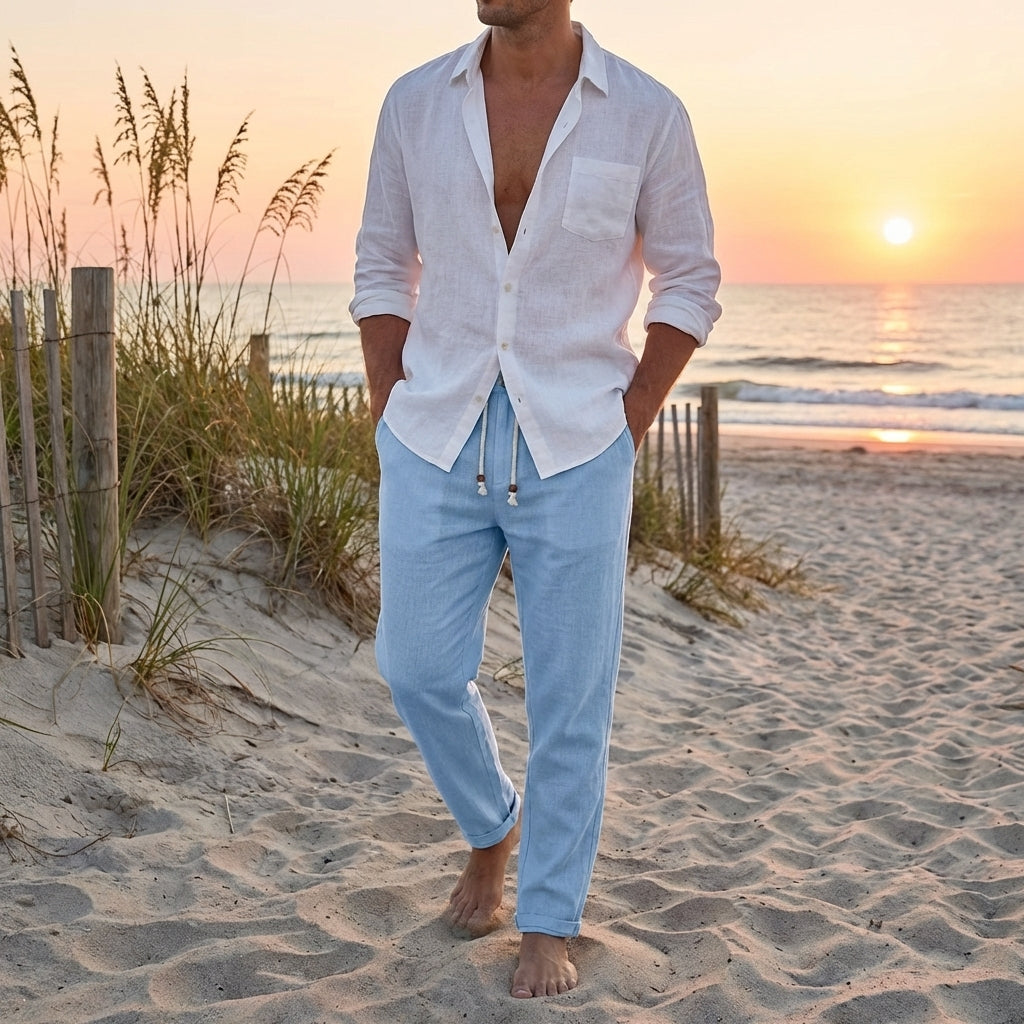 Relaxed Fit Drawstring Pants for Men – Breathable Comfort & Adjustable Fit