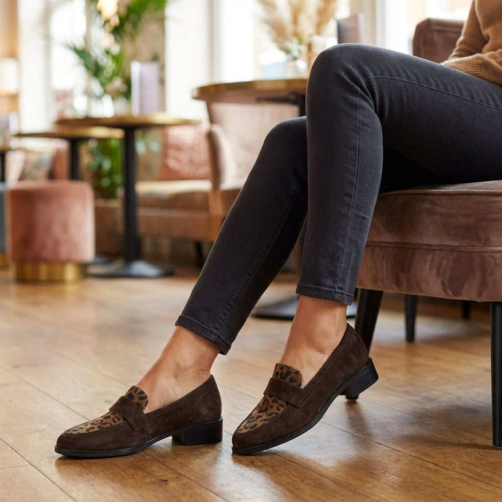 Leopard Print Slip-On Loafers for Women – Orthopedic Comfort & Support