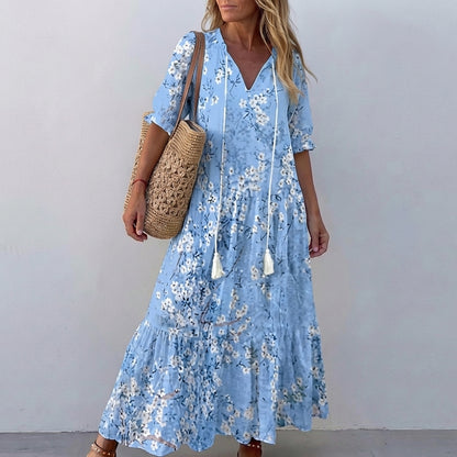 V-Neck Maxi Dress for Women – Relaxed Summer Style
