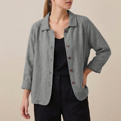 Relaxed Fit Button-Front Shirt for Women – Breathable Comfort & Style