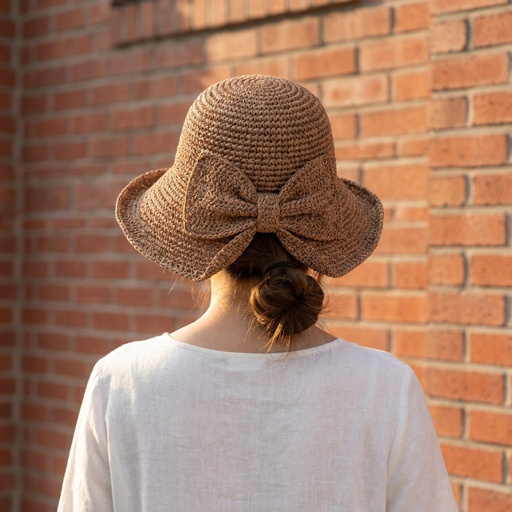 Woven Straw Bucket Hat with Soft Brim – Lightweight & Effortless Style