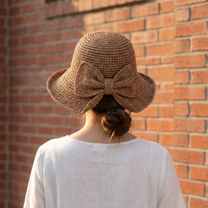 Woven Straw Bucket Hat with Soft Brim – Lightweight & Effortless Style