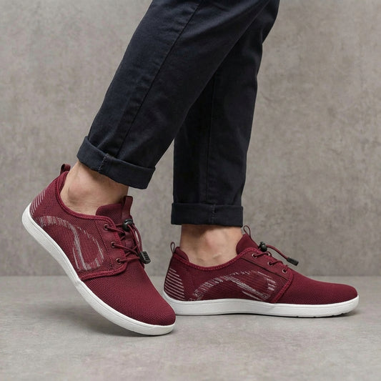 Mesh Low-Top Lace-Up Sneakers for Men – Breathable & Easy On/Off