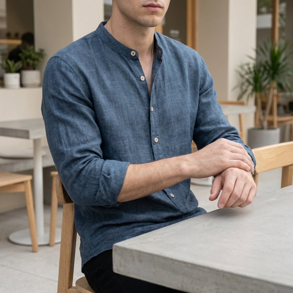 Long Sleeve Henley Shirt for Men – Breathable All-Day Comfort