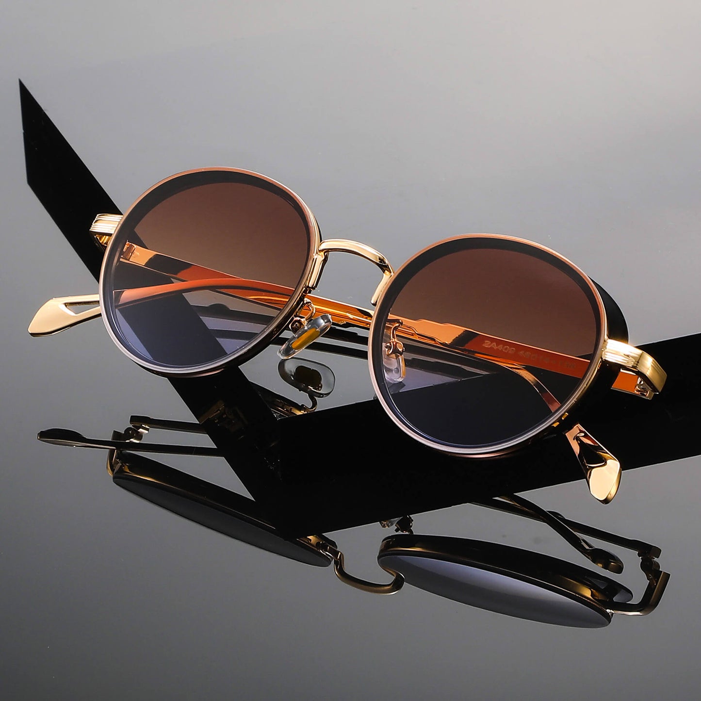 Retro Double Rim Round Sunglasses – Adjustable Fit & Lightweight