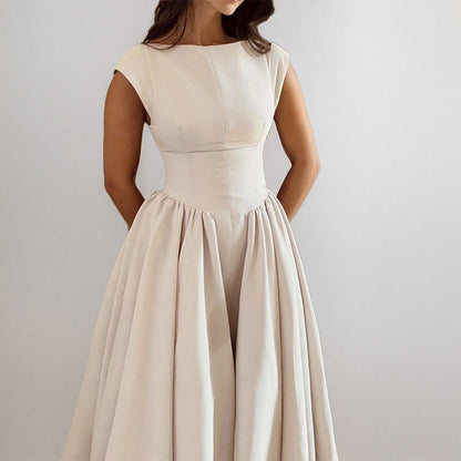 Dress for Women – Sleeveless – A-line – Cut Waist – Modern Back Detail
