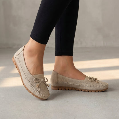 Bow Driving Loafers for Women – Breathable Comfort & Grip