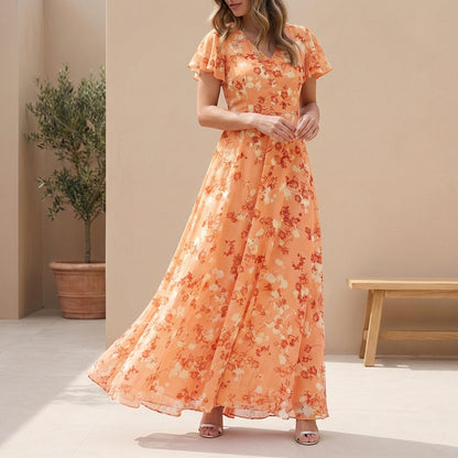 Floral A-Line Maxi Dress for Women – Effortless Summer Elegance