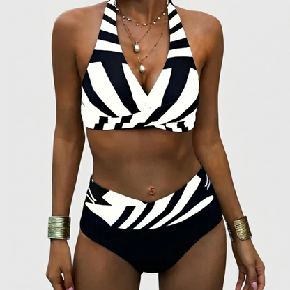 Halterneck High-Waisted Bikini Set for Women – Flattering Coverage & Support