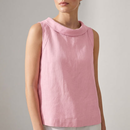 Roll Collar Sleeveless Top for Women – Breathable Everyday Comfort