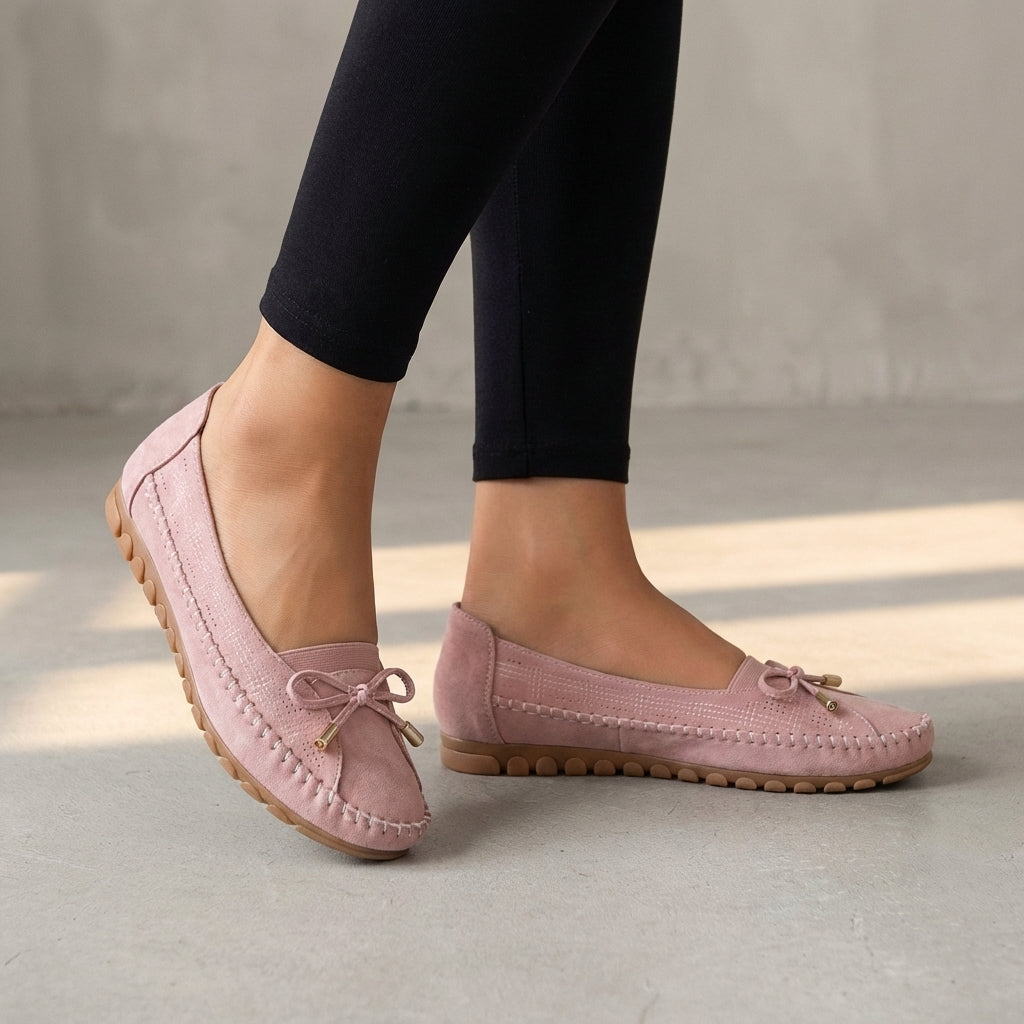 Bow Driving Loafers for Women – Breathable Comfort & Grip
