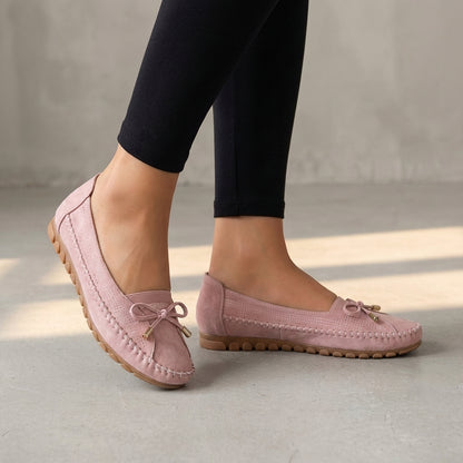 Bow Driving Loafers for Women – Breathable Comfort & Grip