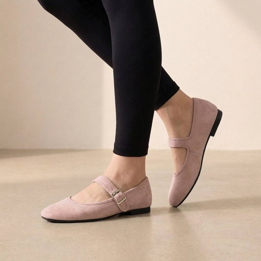 Buckle Strap Closed-Toe Mary Jane Flats for Women – Everyday Style & Comfort