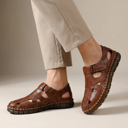 Cut-Out Closed-Toe Sandals for Men – Breathable Comfort & Secure Fit