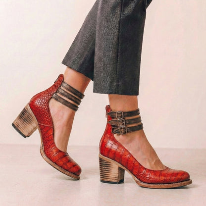 Cutout Block Heel Ankle Boots for Women – Edgy Style & Comfort