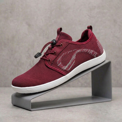 Mesh Low-Top Lace-Up Sneakers for Men – Breathable & Easy On/Off