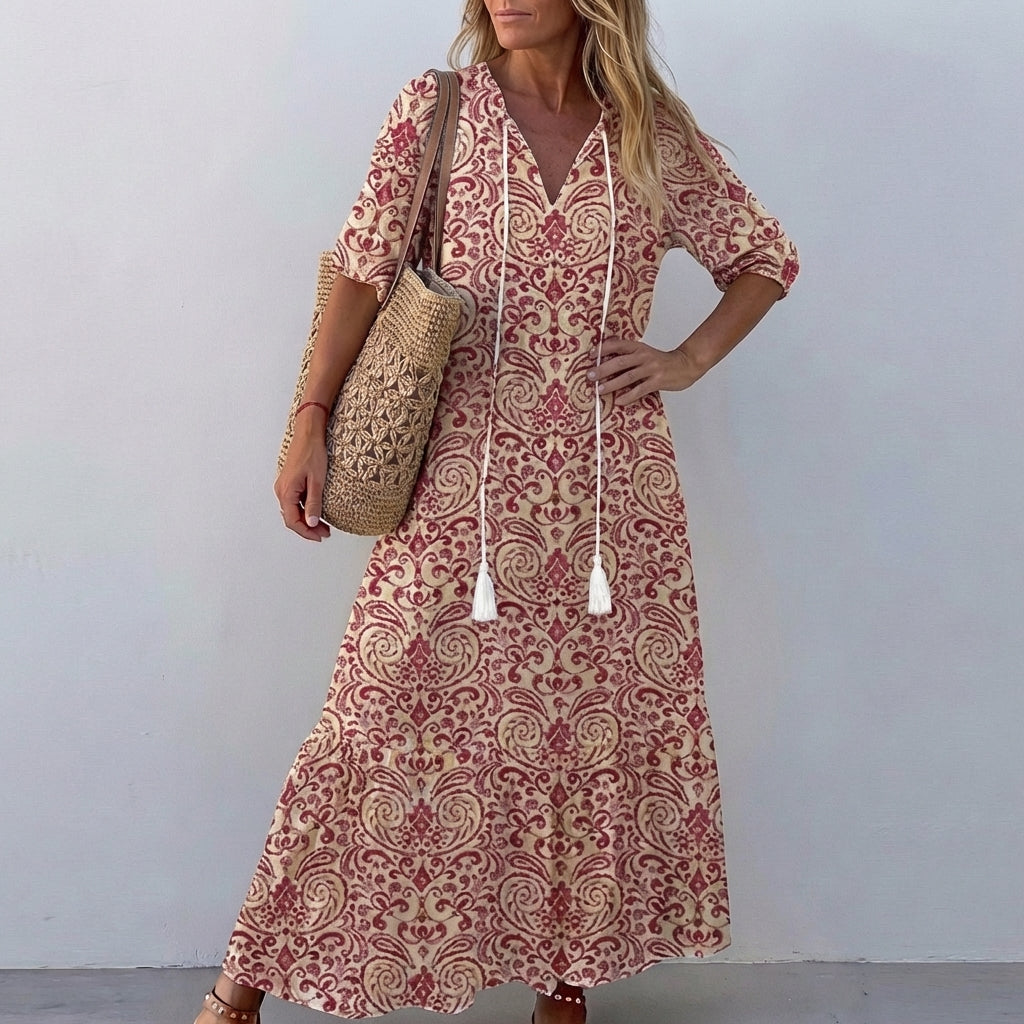 V-Neck Maxi Dress for Women – Relaxed Summer Style