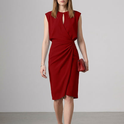 Ruched Keyhole Sheath Dress for Women – Elegant & Flattering Fit