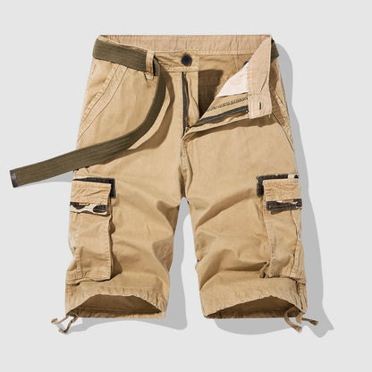 Belted Camouflage-Accent Cargo Shorts for Men – Ample Storage & Comfort