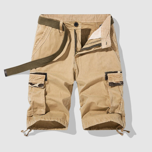 Belted Camouflage-Accent Cargo Shorts for Men – Ample Storage & Comfort