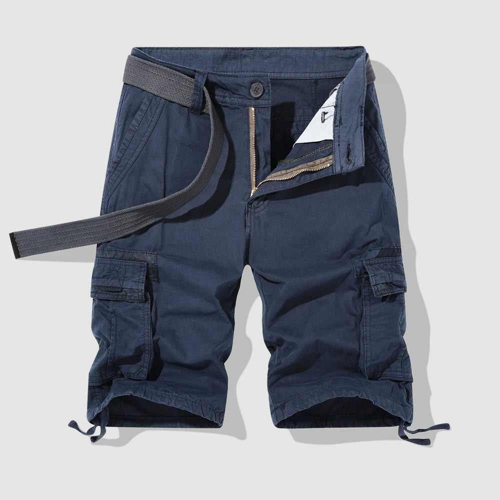 Belted Camouflage-Accent Cargo Shorts for Men – Ample Storage & Comfort