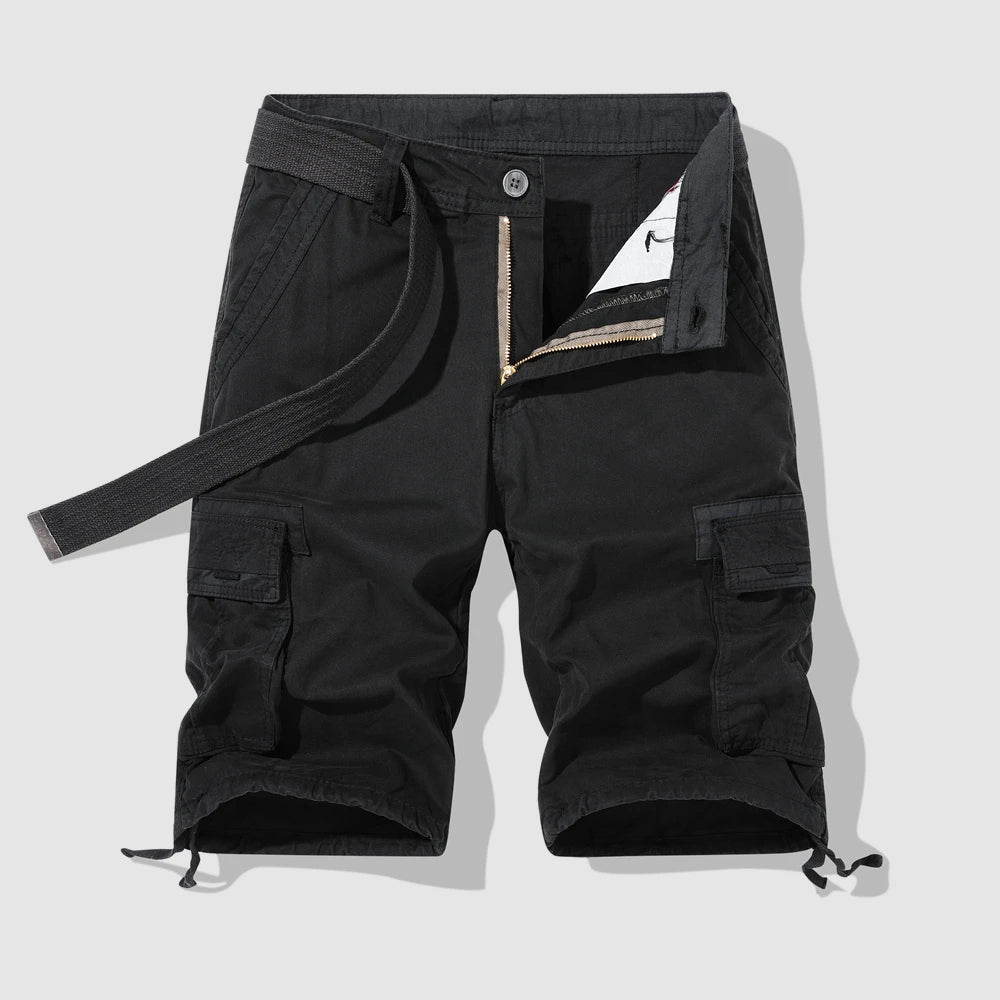 Belted Camouflage-Accent Cargo Shorts for Men – Ample Storage & Comfort