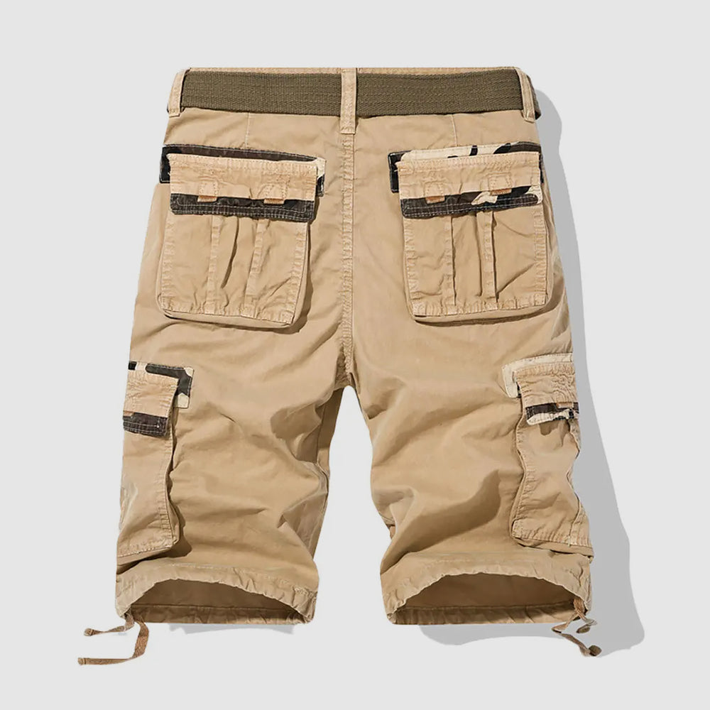 Belted Camouflage-Accent Cargo Shorts for Men – Ample Storage & Comfort