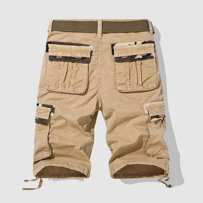 Belted Camouflage-Accent Cargo Shorts for Men – Ample Storage & Comfort
