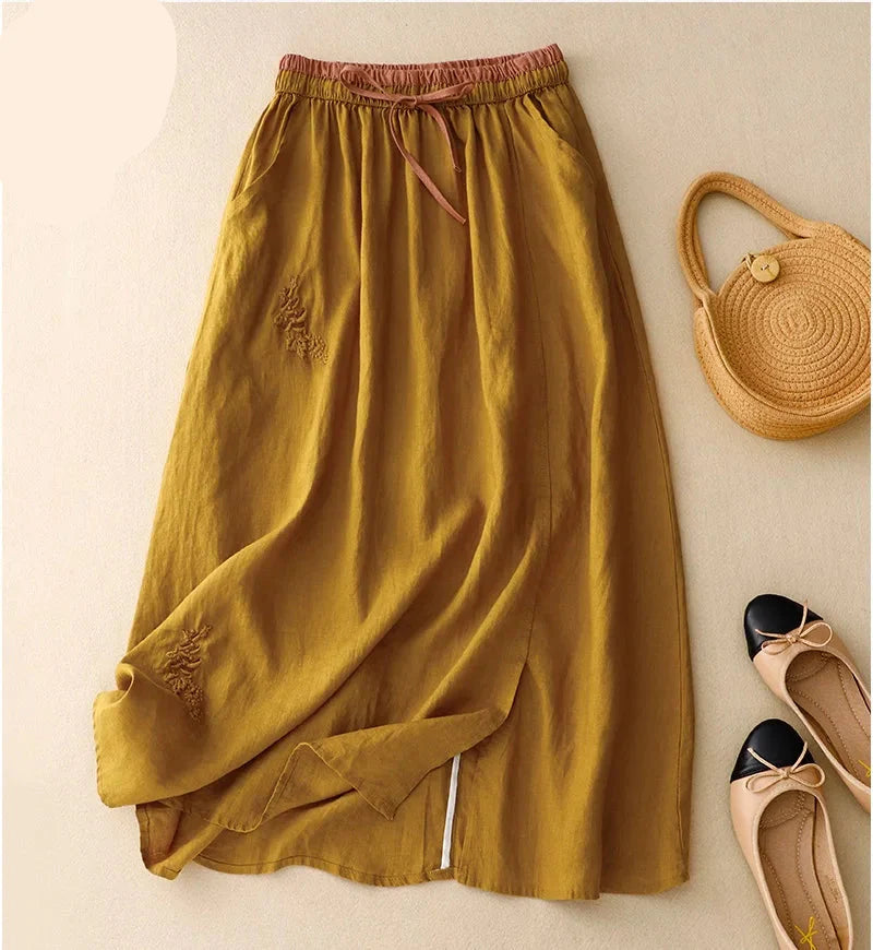 A-Line Midi Skirt for Women – Breathable Comfort & Style
