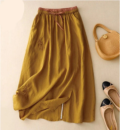 A-Line Midi Skirt for Women – Breathable Comfort & Style