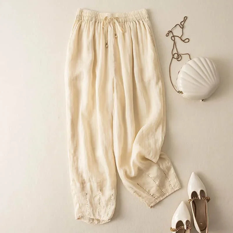 Drawstring Cropped Pants for Women – Breathable & Easy Fit