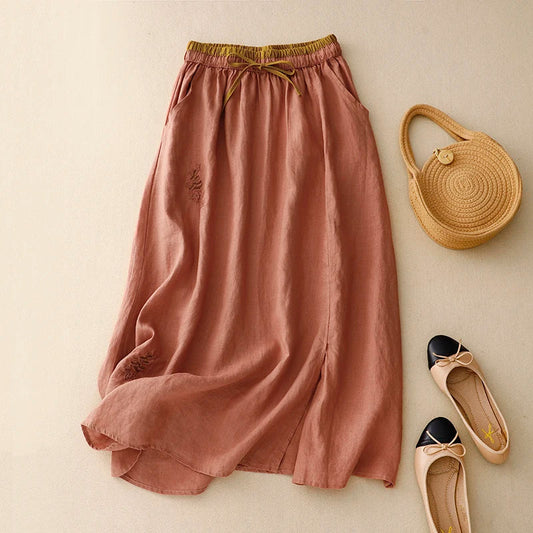 A-Line Midi Skirt for Women – Breathable Comfort & Style
