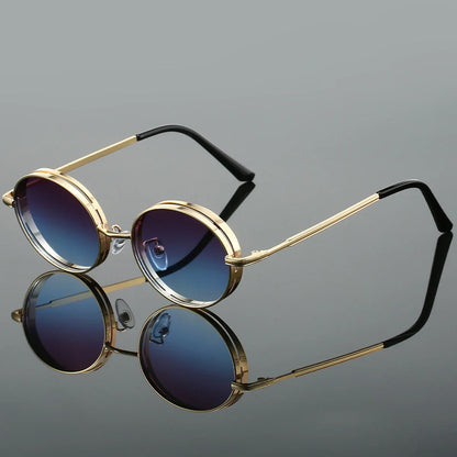 Thick-Frame Round Sunglasses – Gradient Lenses & Everyday Style