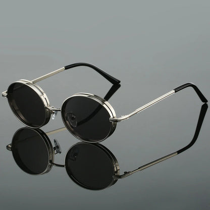 Thick-Frame Round Sunglasses – Gradient Lenses & Everyday Style