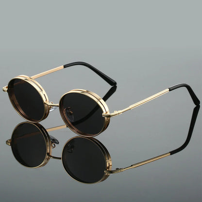 Thick-Frame Round Sunglasses – Gradient Lenses & Everyday Style