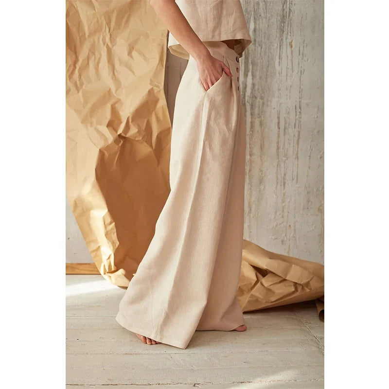 High-Waisted Wide-Leg Pants for Women – Breathable & Flattering Fit