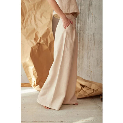 High-Waisted Wide-Leg Pants for Women – Breathable & Flattering Fit